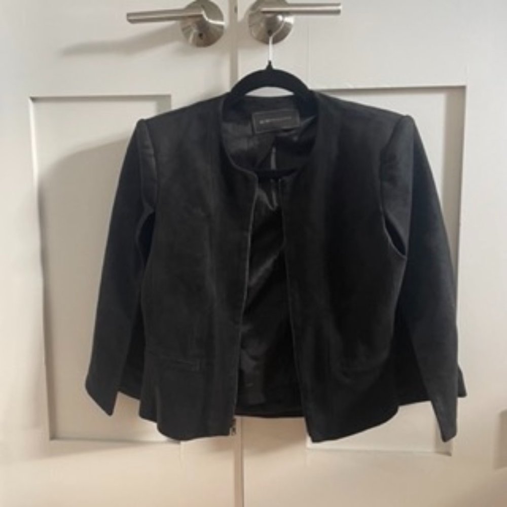 BCBG Max Azria Suede Cape Blazer